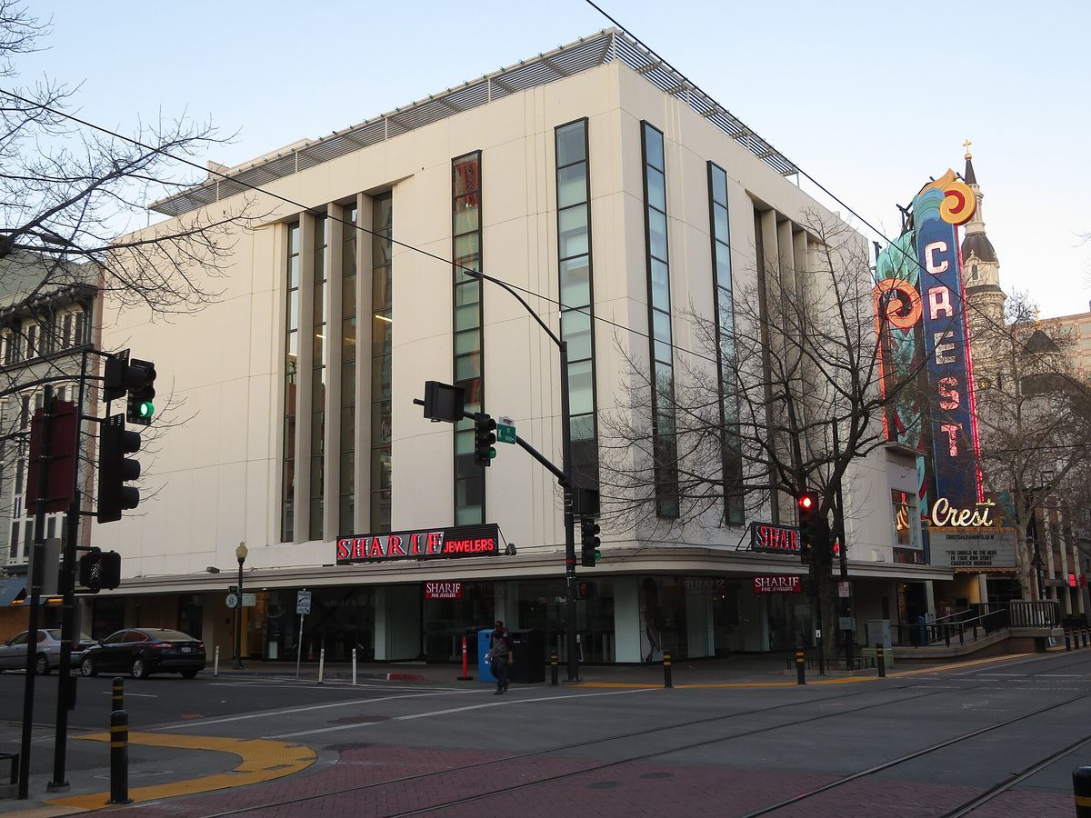The Crest Theatre's neon sign on K Street
